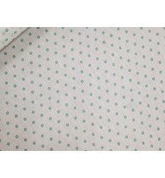 Polilino Blanco con Lunares Verde Agua | Tela Efecto Lino