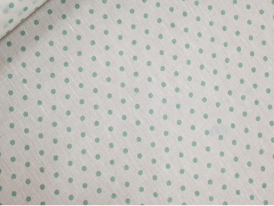 Polilino Blanco con Lunares Verde Agua – Tela Efecto Lino con Caída