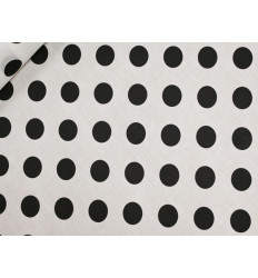 Polilino Blanco con Lunares Negros Grandes | Tela Lunar XL
