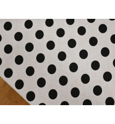 Polilino Blanco con Lunares Negros Grandes | Tela Lunar XL