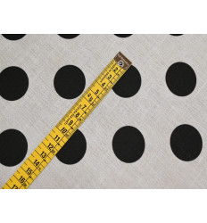 Polilino Blanco con Lunares Negros Grandes | Tela Lunar XL