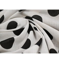 Polilino Blanco con Lunares Negros Grandes | Tela Lunar XL