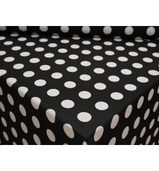 Polilino Negro con Lunares Blancos Grandes | Tela Lunar XL