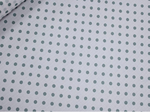 Polilino Blanco con Lunares Aguamarina | 150 cm
