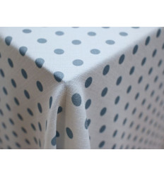 Polilino Blanco con Lunares Aguamarina | 150 cm