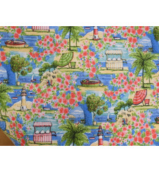 Loneta Estampada Costera Floral 280 cm | Tela Decorativa