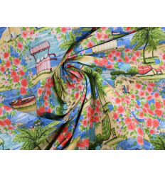 Loneta Estampada Costera Floral 280 cm | Tela Decorativa