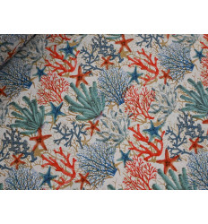 Loneta Coral Marino 280 cm | Tela Decorativa Mediterránea