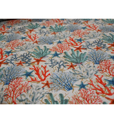 Loneta Coral Marino 280 cm | Tela Decorativa Mediterránea