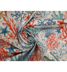 Loneta Coral Marino 280 cm | Tela Decorativa Mediterránea
