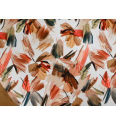 Crepe Elástico Estampado Efecto Pinceladas Tierra