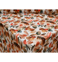 Crepe Elástico Estampado Efecto Pinceladas Tierra