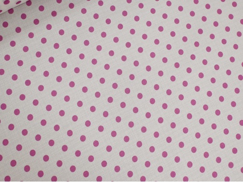 Polilino Lunares Fucsia Fondo Blanco 150 cm