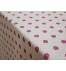 Polilino Lunares Fucsia Fondo Blanco 150 cm