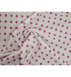 Polilino Lunares Fucsia Fondo Blanco 150 cm