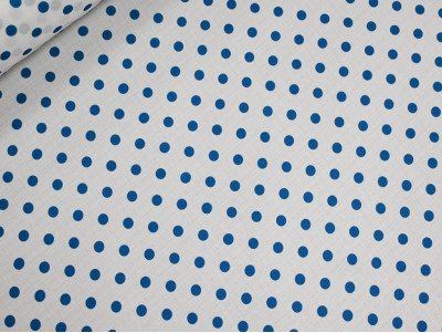 Polilino Estampado Lunares Petróleo Fondo Blanco 150 cm