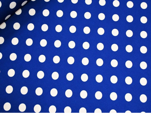 Bielástico Lunares Blancos Fondo Azul Klein 150 cm