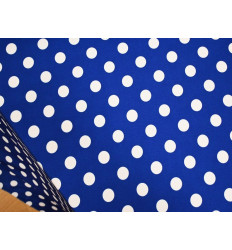 Bielástico Lunares Blancos Fondo Azul Klein 150 cm