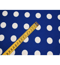 Bielástico Lunares Blancos Fondo Azul Klein 150 cm