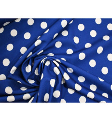 Bielástico Lunares Blancos Fondo Azul Klein 150 cm