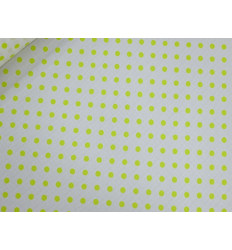 Polilino Lunares Amarillos Fondo Blanco 150 cm