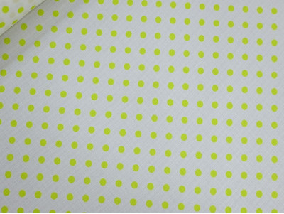 Polilino Lunares Amarillos Fondo Blanco 150 cm