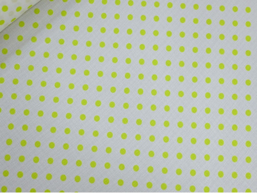 Polilino Lunares Amarillos Fondo Blanco 150 cm