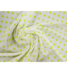 Polilino Lunares Amarillos Fondo Blanco 150 cm