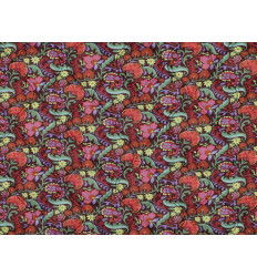 Tela acolchada reversible de flores y rayas — 140 cm