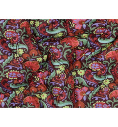 Tela acolchada reversible de flores y rayas — 140 cm
