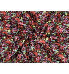 Tela acolchada reversible de flores y rayas — 140 cm