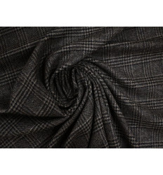 Tela de lana 100 % príncipe de Gales gris y negro