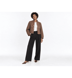 Tweed de Cuadros Camel | Doble Greca de Lentejuelas