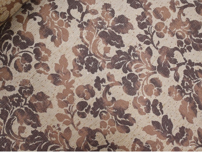 Chenilla Floral Cruda y Topo | Lentejuelas Doradas