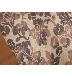 Chenilla Floral Cruda y Topo | Lentejuelas Doradas