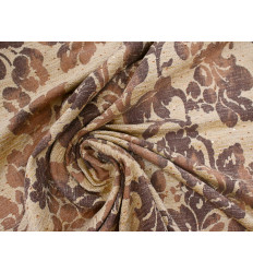 Chenilla Floral Cruda y Topo | Lentejuelas Doradas