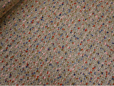 Tweed Bouclé Beige Multicolor | Con Lana Merino