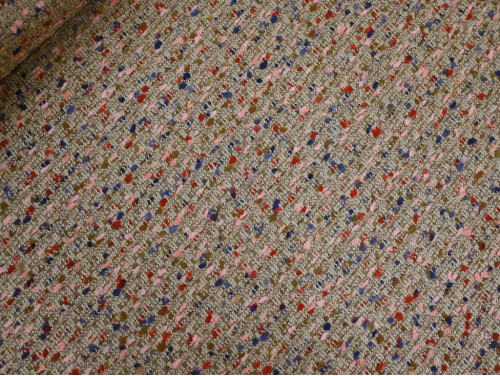 Tweed Bouclé Beige Multicolor | Con Lana Merino