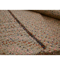 Tweed Bouclé Beige Multicolor | Con Lana Merino