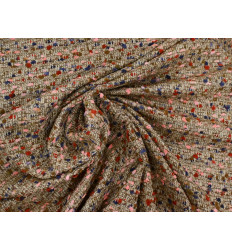 Tweed Bouclé Beige Multicolor | Con Lana Merino
