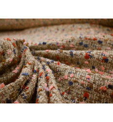 Tweed Bouclé Beige Multicolor | Con Lana Merino