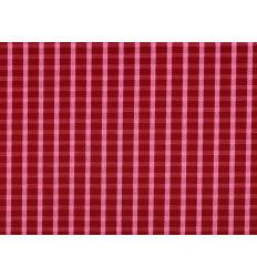 Algodón Dobby de Cuadros Rojo y Rosa | Detalle de Espiga