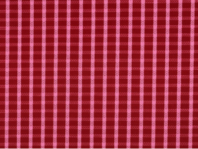 Algodón Dobby de Cuadros Rojo y Rosa | Detalle de Espiga