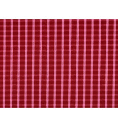 Algodón Dobby de Cuadros Rojo y Rosa | Detalle de Espiga