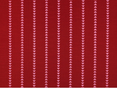 Algodón Dobby Rojo con Triángulos Rosas | Geometría Tejida